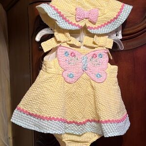 Blueberi Boulevard Butterfly sundress/romper/jumpsuit  Dress with sun hat